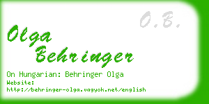 olga behringer business card